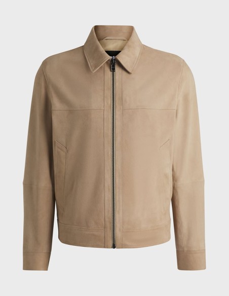 REGULAR FIT JACKET IN SOFT SUEDE