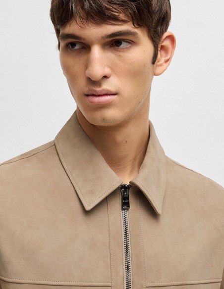 REGULAR FIT JACKET IN SOFT SUEDE