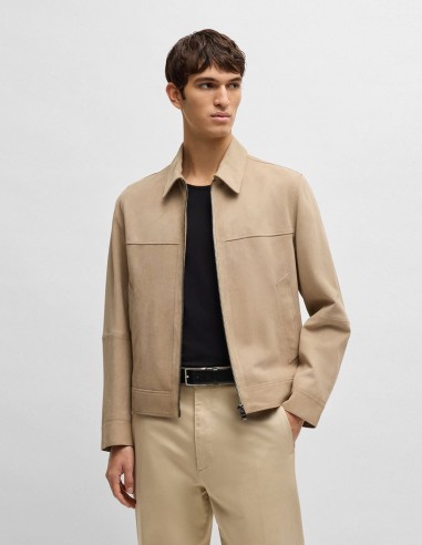 REGULAR FIT JACKET IN SOFT SUEDE