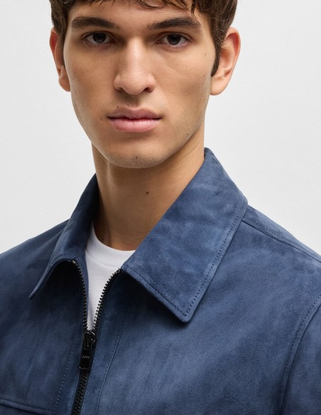REGULAR FIT JACKET IN SOFT SUEDE