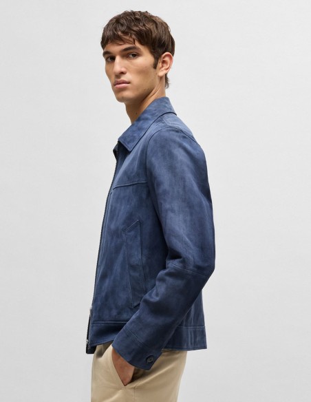REGULAR FIT JACKET IN SOFT SUEDE
