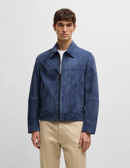 REGULAR FIT JACKET IN SOFT SUEDE