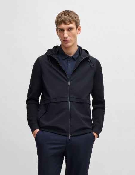 SOFTSHELL JACKET WITH KNITTED DETAILS
