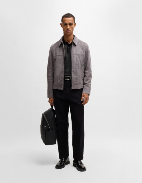 MERCERISED-COTTON POLO SHIRT WITH MICRO PATTERN