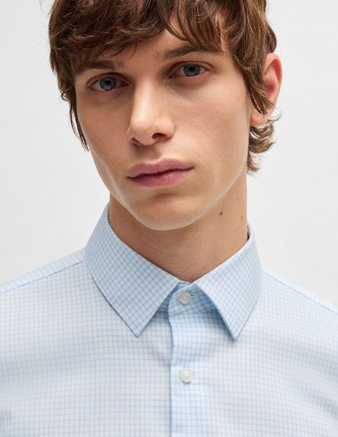 SLIM FIT PATTERNED OXFORD COTTON SHIRT