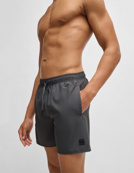 CARGO-POCKET SWIM SHORTS WITH LOGO BADGE