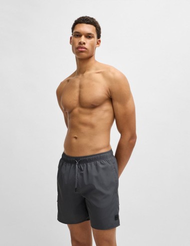 CARGO-POCKET SWIM SHORTS WITH LOGO BADGE