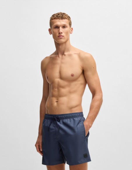 CARGO-POCKET SWIM SHORTS WITH LOGO BADGE