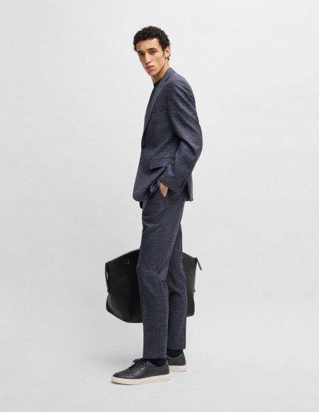 SLIM FIT SUIT JACKET IN PATTERNED STRETCH FABRIC