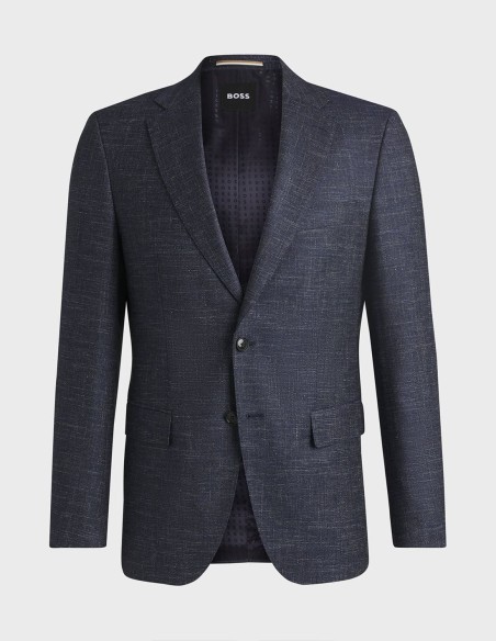 SLIM FIT SUIT JACKET IN PATTERNED STRETCH FABRIC