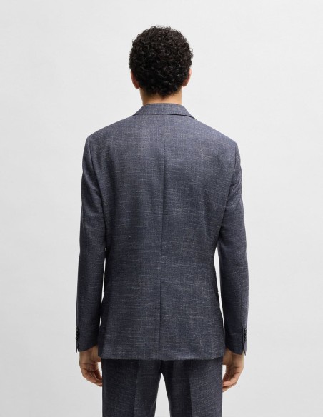 SLIM FIT SUIT JACKET IN PATTERNED STRETCH FABRIC