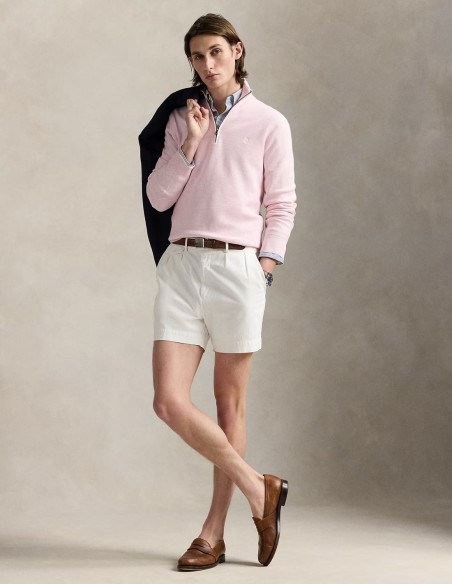 MESH-KNIT COTTON QUARTER ZIP JUMPER