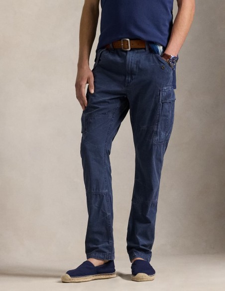 SLIM FIT GARMENT-DYED TWILL CARGO PANT