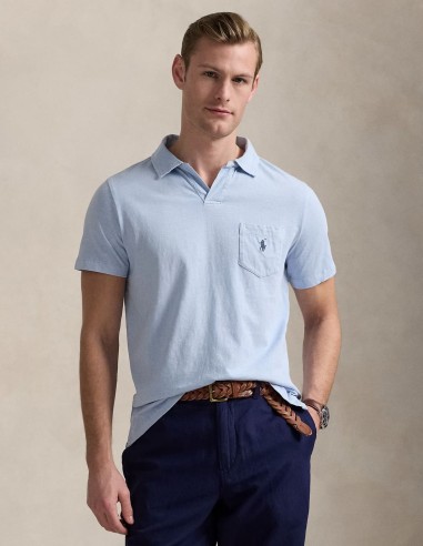 STANDARD FIT COTTON-LINEN POLO SHIRT