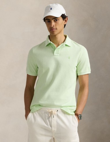 CUSTOM FIT MINERAL-DYED MESH POLO SHIRT