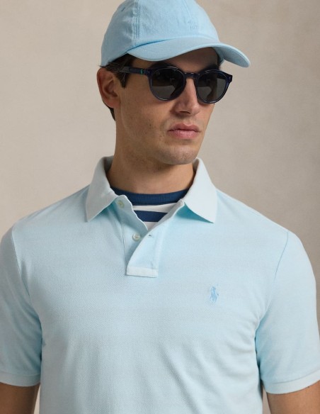 CUSTOM FIT MINERAL-DYED MESH POLO SHIRT