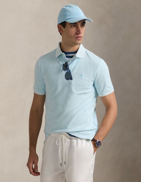 CUSTOM FIT MINERAL-DYED MESH POLO SHIRT