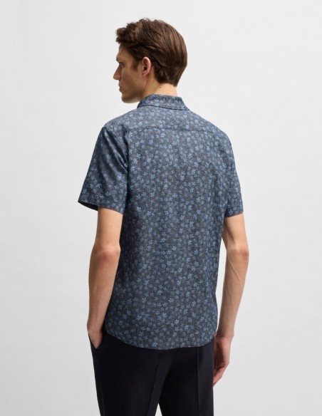 ΠΟΥΚΑΜΙΣΟ ΛΙΝΟ FLORAL SLIM FIT