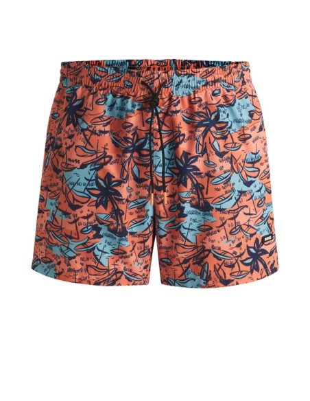 PRINTED SWIM SHORTS WITH LOGO DETAIL