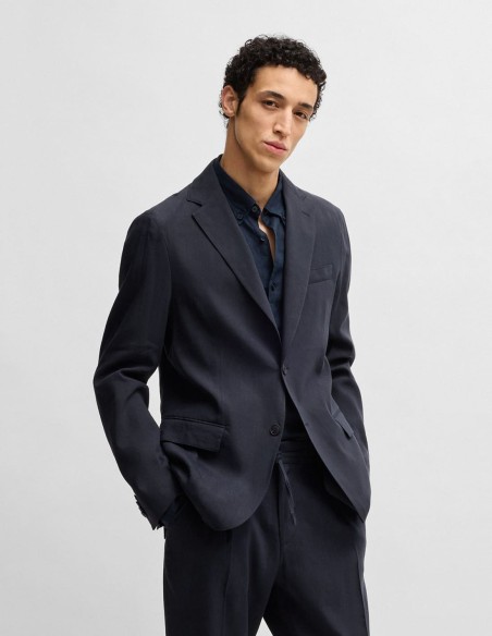 SLIM FIT SUIT JACKET IN A STRETCH LINEN BLEND