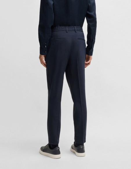 TAPERED FIT TROUSERS IN A LINEN BLEND