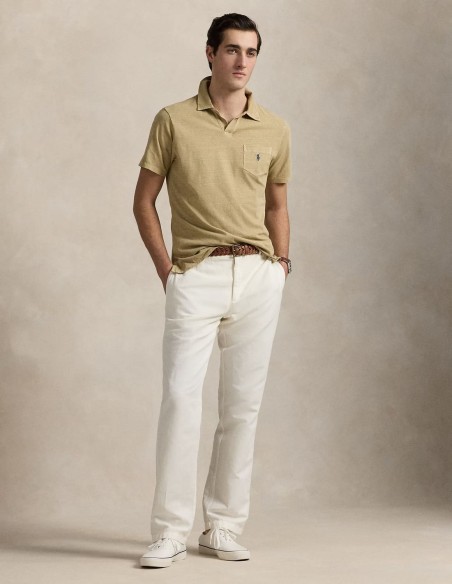 STANDARD FIT COTTON-LINEN POLO SHIRT