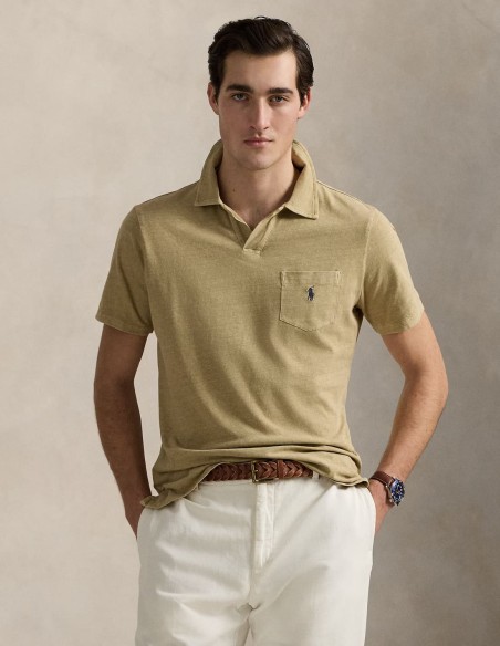 STANDARD FIT COTTON-LINEN POLO SHIRT