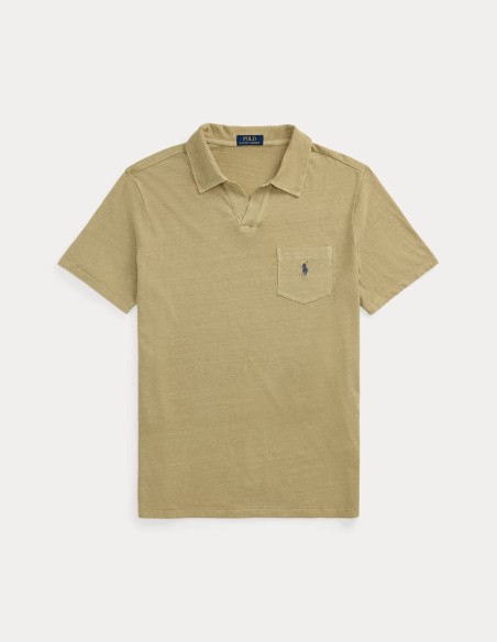 STANDARD FIT COTTON-LINEN POLO SHIRT