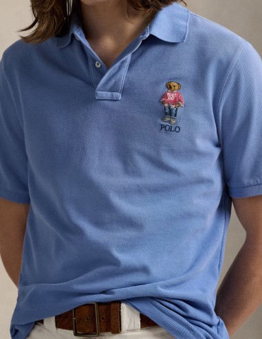 CUSTOM FIT POLO BEAR MESH POLO SHIRT