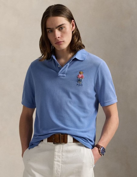 CUSTOM FIT POLO BEAR MESH POLO SHIRT
