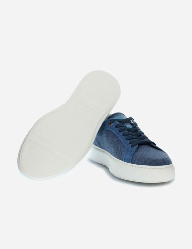 TRAINERS IN LINEN CANVAS & SUEDE