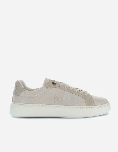 TRAINERS IN LINEN CANVAS & SUEDE