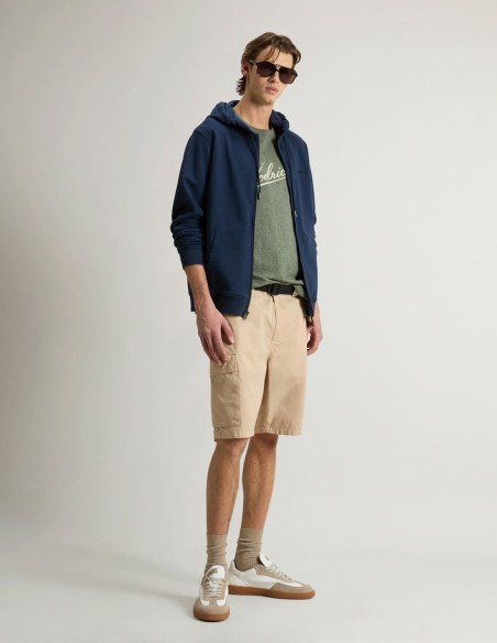 LIGHT COTTON-BLEND FULL-ZIP HOODIE