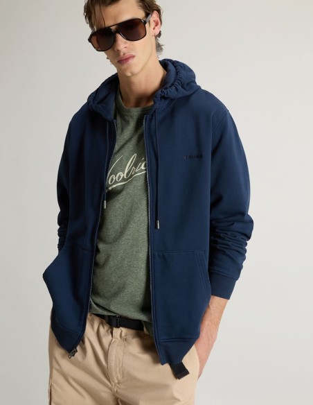 LIGHT COTTON-BLEND FULL-ZIP HOODIE