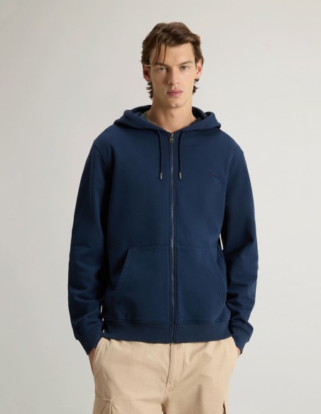 LIGHT COTTON-BLEND FULL-ZIP HOODIE