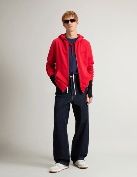 LIGHT COTTON-BLEND FULL-ZIP HOODIE