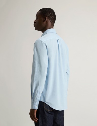 GARMENT-DYED PURE COTTON MUSLIN SHIRT