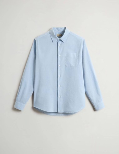 GARMENT-DYED PURE COTTON MUSLIN SHIRT