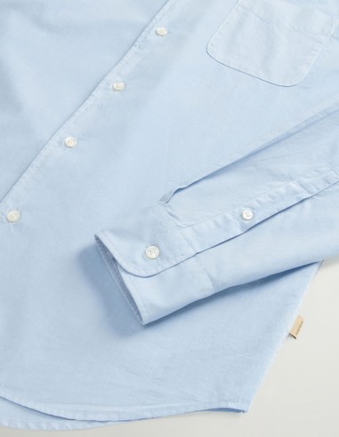 GARMENT-DYED PURE COTTON MUSLIN SHIRT