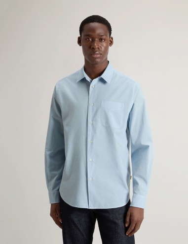 GARMENT-DYED PURE COTTON MUSLIN SHIRT