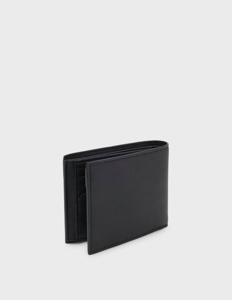 LEATHER WALLET WITH SILVER-FOIL LOGO PRINT