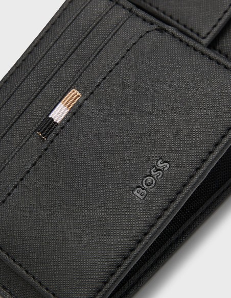 LEATHER WALLET WITH SILVER-FOIL LOGO PRINT