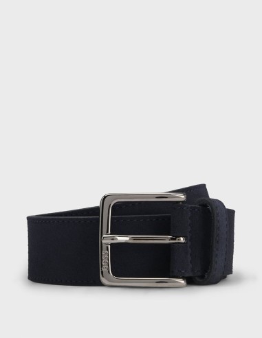 SUEDE BELT WITH LOGO-ENGRAVED...
