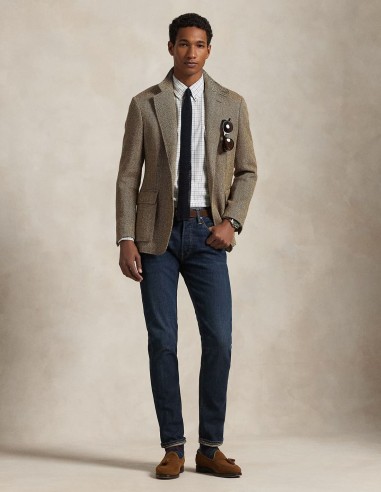 CUSTOM FIT CHECKED STRETCH POPLIN SHIRT