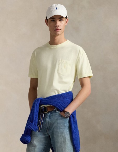 CUSTOM FIT MINERAL-DYED POCKET T-SHIRT