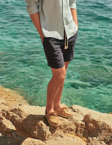 WASHED LINEN MALIBU SHORTS GARMENT-DYED