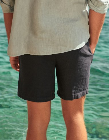 WASHED LINEN MALIBU SHORTS GARMENT-DYED