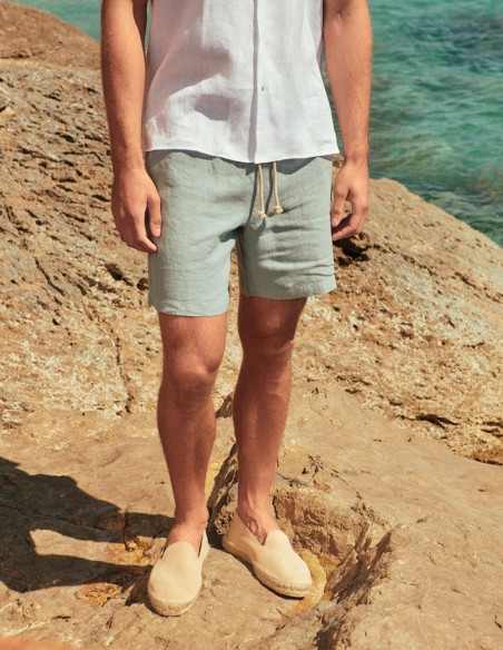 WASHED LINEN MALIBU SHORTS GARMENT-DYED