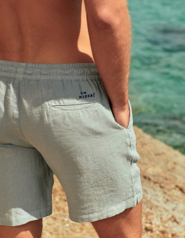 WASHED LINEN MALIBU SHORTS GARMENT-DYED