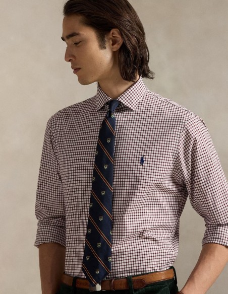 CUSTOM FIT CHECKED POPLIN SHIRT